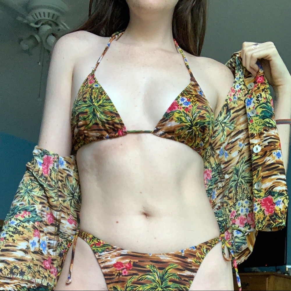 Vintage 3 Piece Swim Suit